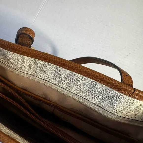 Michael Kors Cream and Brown Signature Tote - Picture 6 of 9